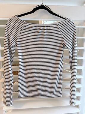 Lucky Brand Striped Long-Sleeve Boatneck Top